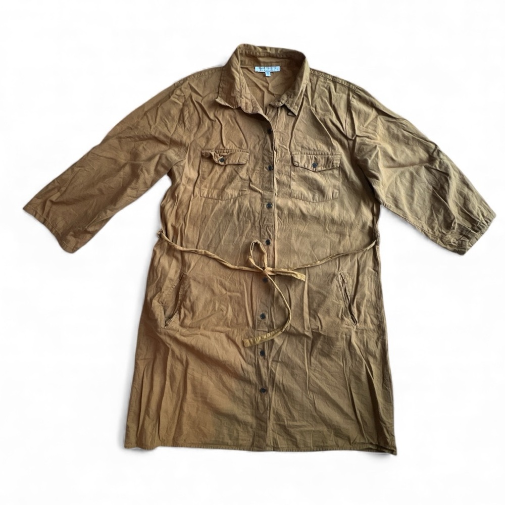 Speed Control caramel tan Shirt Safari Dress 100% cotton Sz XL